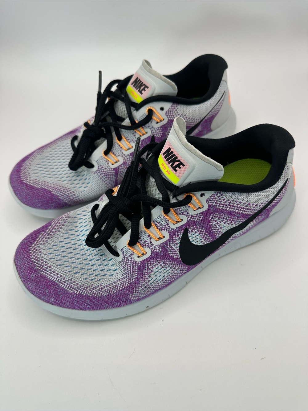 Nike Women's Running Shoes — Purple, White & Black with Neon Accents